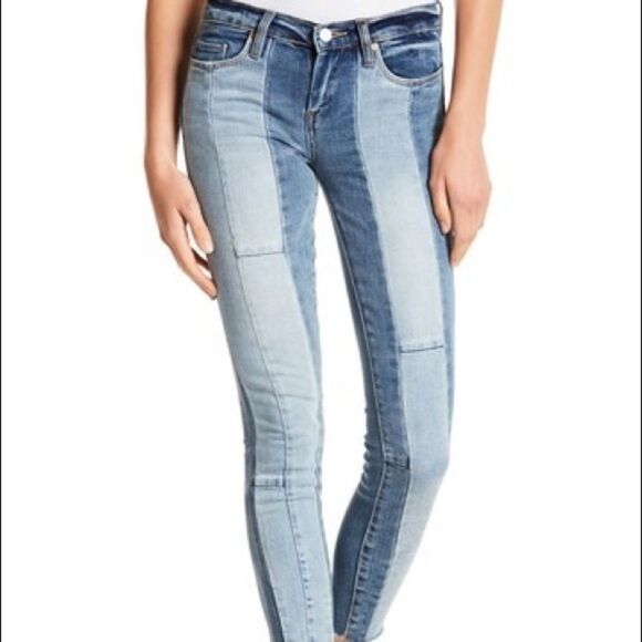 BLANKNYC Reade Patchwork Crop Skinny Denim Sz 27 - Picture 2 of 12